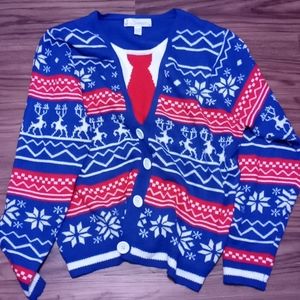 Red white and blue "ugly" sweater